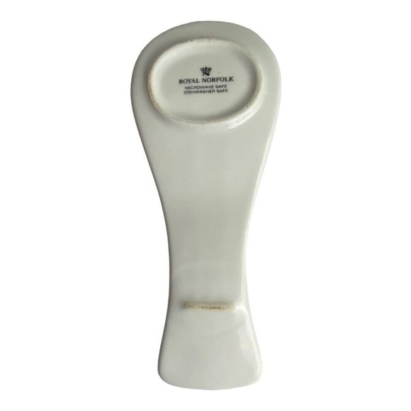 Royal Norfolk Christmas Spoon Rest Cardinal Bird Holly Berries Porcelain Holiday - Picture 3 of 8